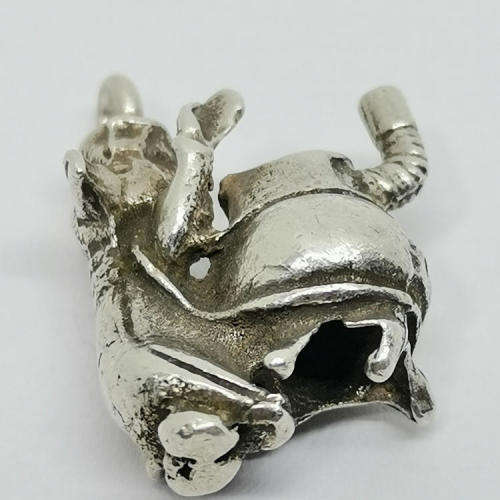 Vintage silver penguin with stove charm for bracelet