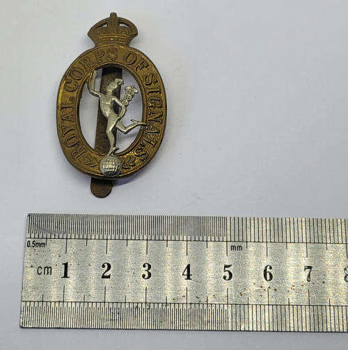 Royal Corps of signals cap badge with slide