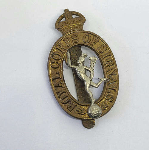 Royal Corps of signals cap badge with slide