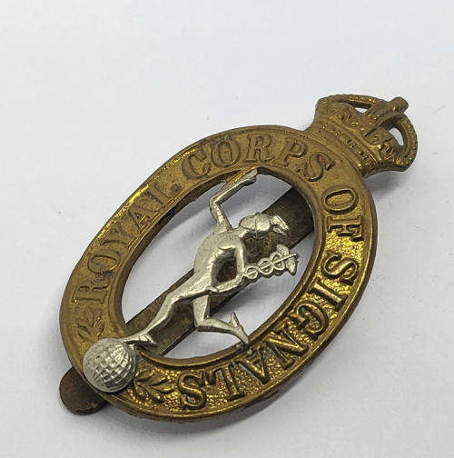 Royal Corps of signals cap badge with slide