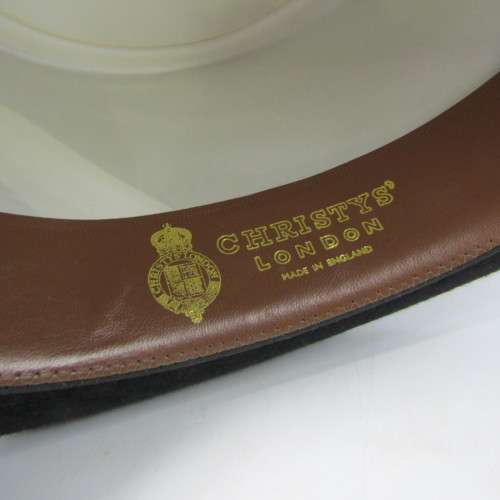 Vintage Christy`s London fur top hat in box - size 55cm