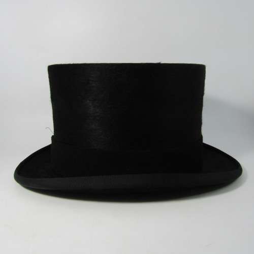 Vintage Christy`s London fur top hat in box - size 55cm