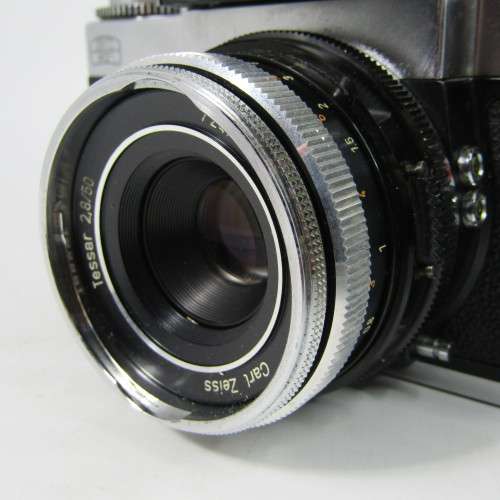 Vintage Zeizz Ikon Icarex 35 CS 35mm camera with Tessar 2,8/50mm clean lens - shutter working