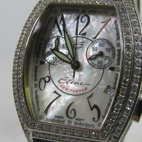 Elini New Yorker ladies quartz chronograph with box and extra strap - working