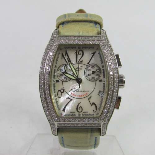 Elini New Yorker ladies quartz chronograph with box and extra strap - working