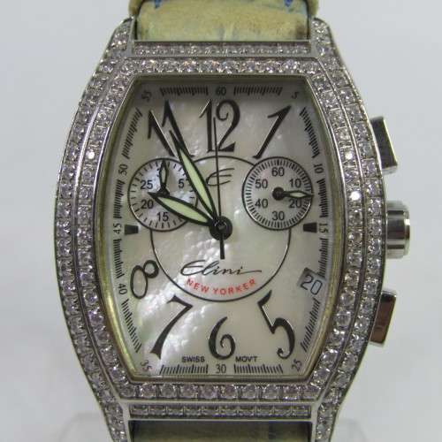 Elini New Yorker ladies quartz chronograph with box and extra strap - working