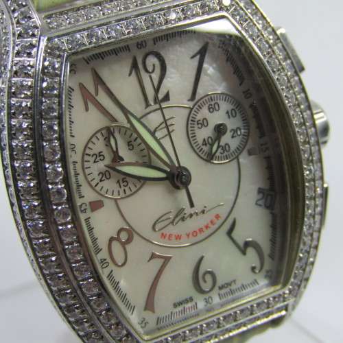 Elini New Yorker ladies quartz chronograph with box and extra strap - working