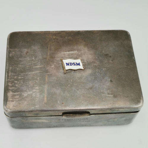Commemorative silverplated tin for the 100th ship launched on 15 December 1961 - TTESSO LINCLN