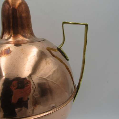Antique brass and copper beverage dispenser with tap and double wall