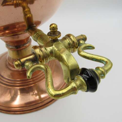 Antique brass and copper beverage dispenser with tap and double wall