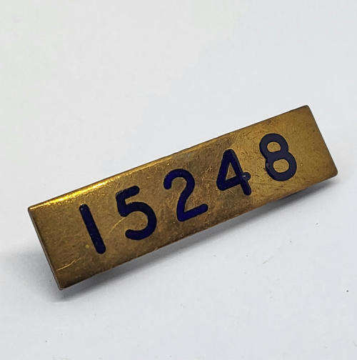 Vintage Police #15248 officer number badge