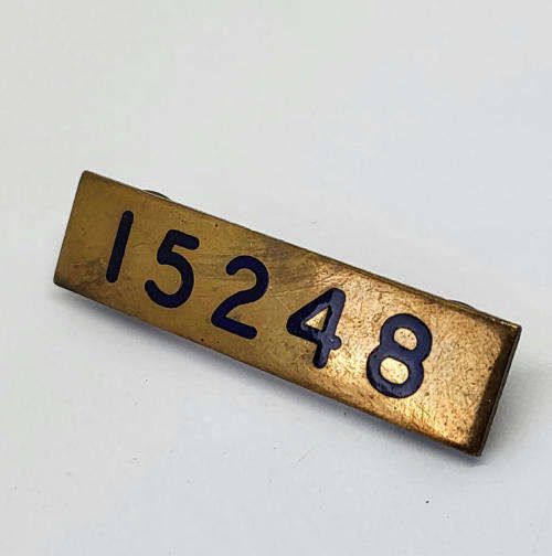 Vintage Police #15248 officer number badge
