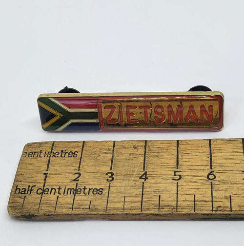 South African Army Zietsman name badge