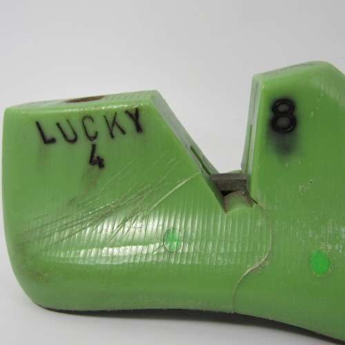 Pair of green plastic size 8 shoe forms