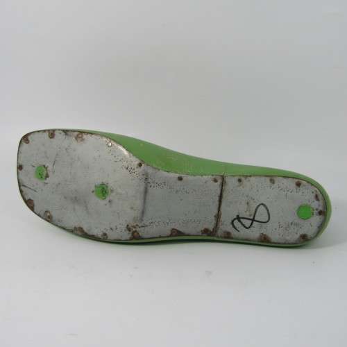 Pair of green plastic size 8 shoe forms