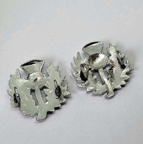 Pair of Scottish thistle collar badges