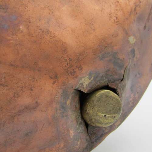 Antique copper ``Doofpot`` for hot coal - probably Dutch - possible old Cape Copper - hole in bottom
