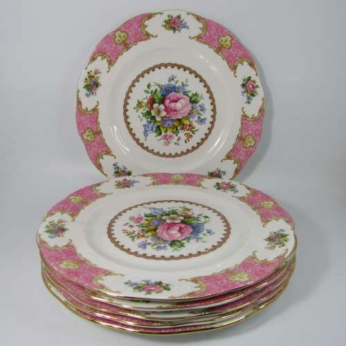 Set of 6 Royal Albert Lady Carlyle dinner plates