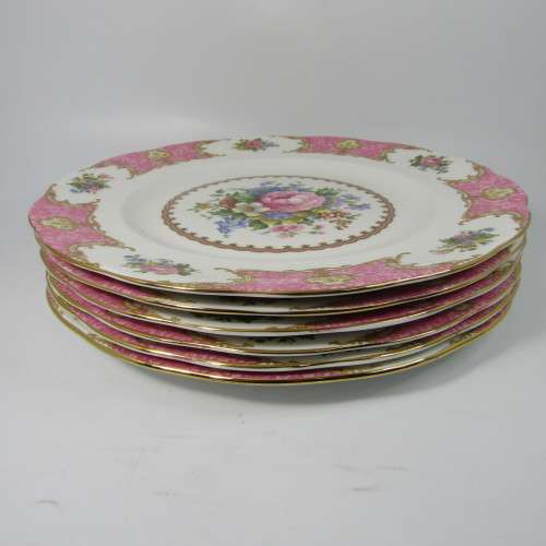 Set of 6 Royal Albert Lady Carlyle dinner plates