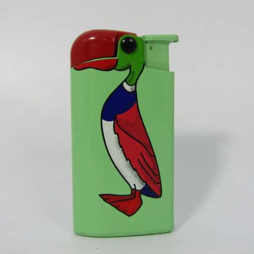 Vintage Bird motif pocket lighter  - working