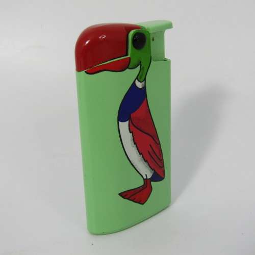 Vintage Bird motif pocket lighter  - working