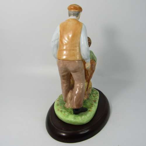 Vintage Coalport Autumn Leaves porcelain figurine with wooden stand - #195 of 150