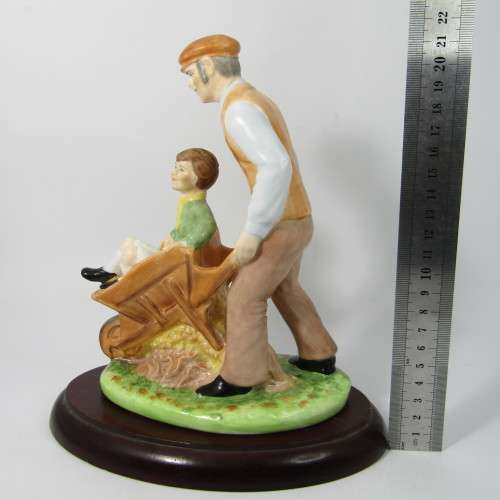 Vintage Coalport Autumn Leaves porcelain figurine with wooden stand - #195 of 150