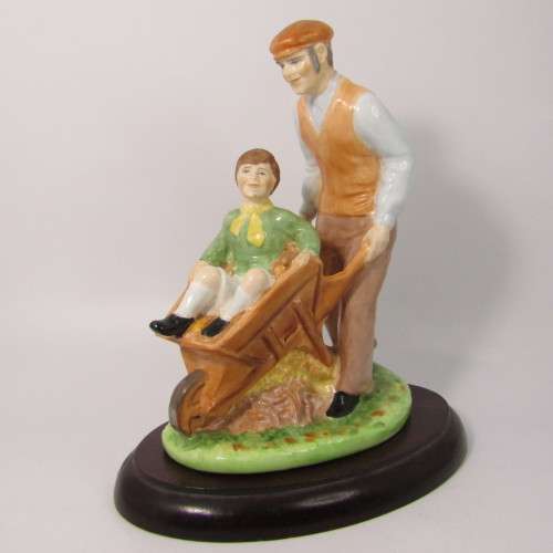 Vintage Coalport Autumn Leaves porcelain figurine with wooden stand - #195 of 150
