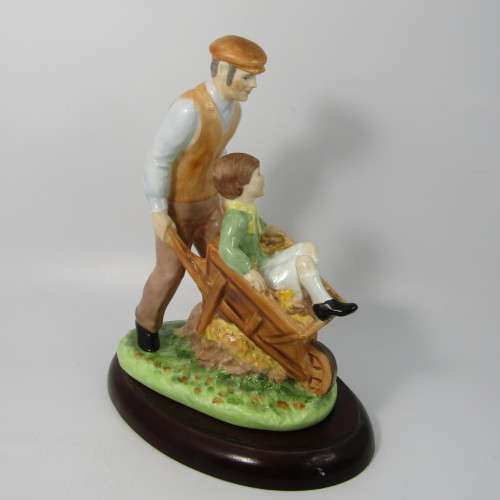 Vintage Coalport Autumn Leaves porcelain figurine with wooden stand - #195 of 150