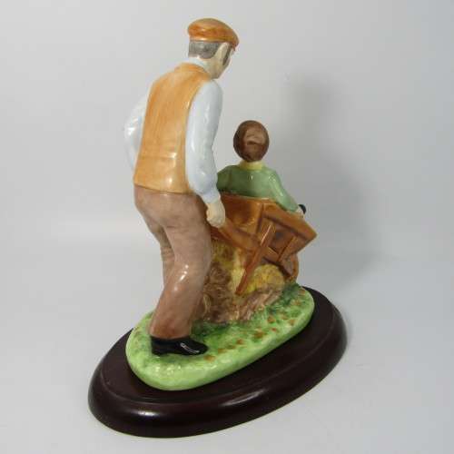 Vintage Coalport Autumn Leaves porcelain figurine with wooden stand - #195 of 150