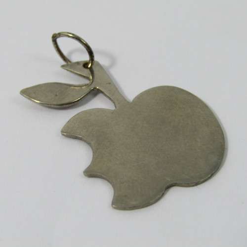 Sterling Silver bitten apple pendant - weighs 3,2g