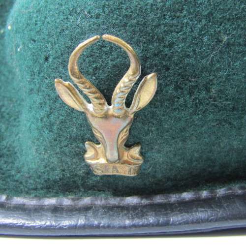 SA Infantry beret with brass bokkop - 53cm