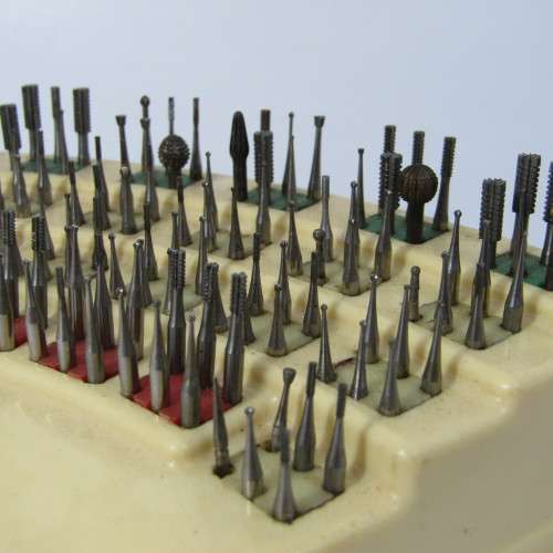 Vintage Ash Burs dental drill set - 9 missing bits