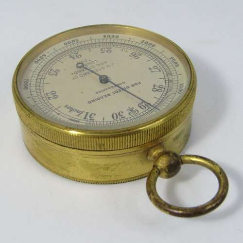 Antique J.H. Steward 10000 feet pocket altimeter in case