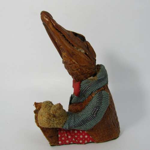 Vintage handmade table lighter made from baby crocodile