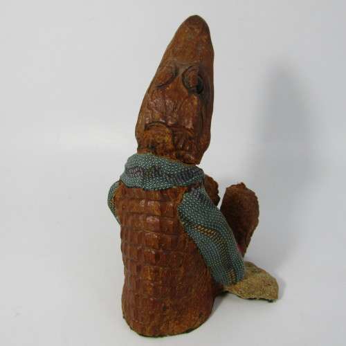 Vintage handmade table lighter made from baby crocodile