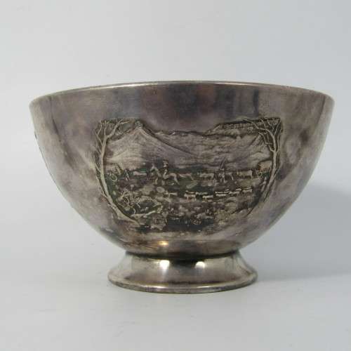 Vintage 1838-1938 Voortrekker silver plated commemorative bowl