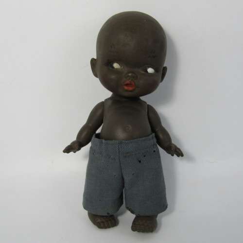 Pair of vintage African rubber dolls