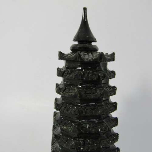 Vintage Jade stone carving of Tower of Chinese Immortals of Wisdom