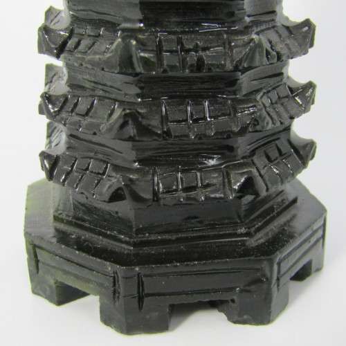 Vintage Jade stone carving of Tower of Chinese Immortals of Wisdom
