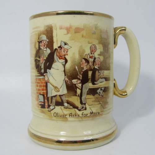 Vintage Arthurwood mug - David dines with Miscawber / Oliver asks for more