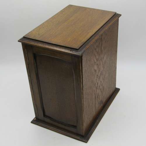 Antique Oak Pipe smokers cabinet with humidor