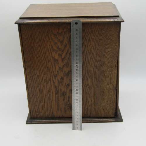 Antique Oak Pipe smokers cabinet with humidor