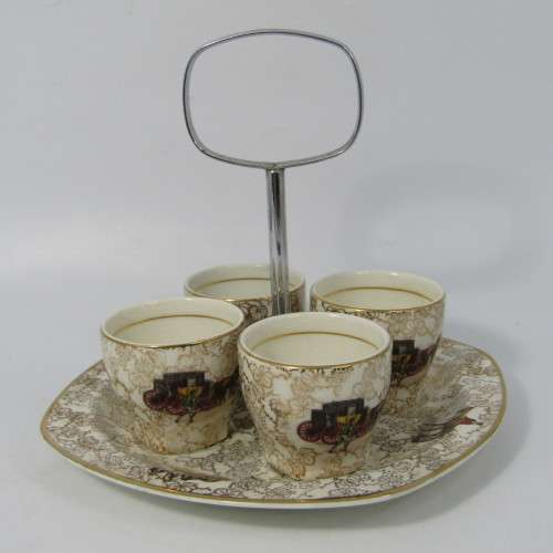 Vintage Midwinter egg goblet set on stand