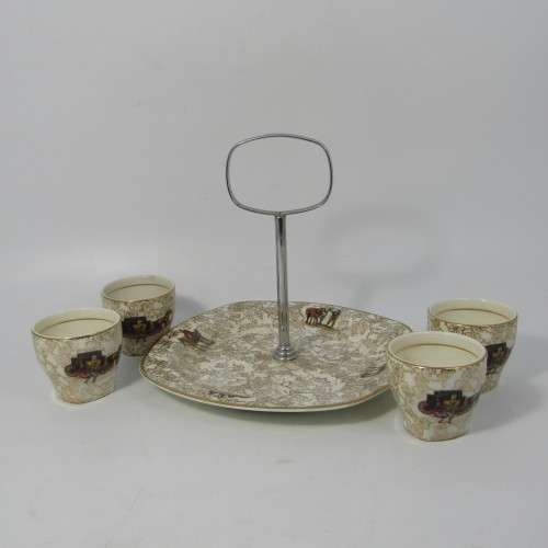 Vintage Midwinter egg goblet set on stand