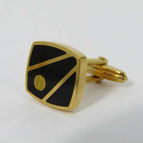 Pair of Dunhill gold plated cufflinks in original box
