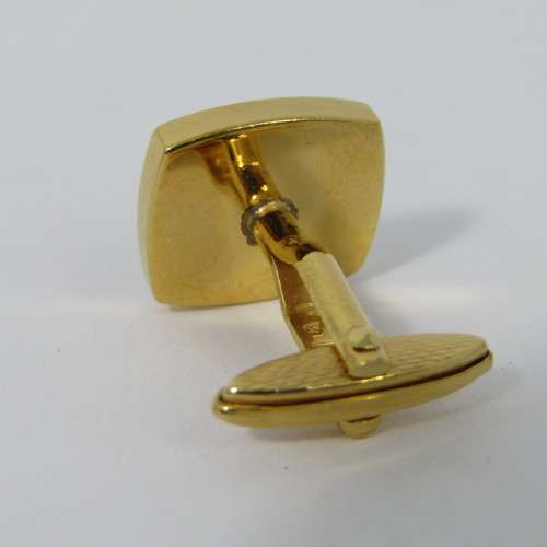 Pair of Dunhill gold plated cufflinks in original box