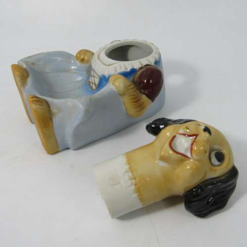 Vintage Lamode bobble head dog ashtray