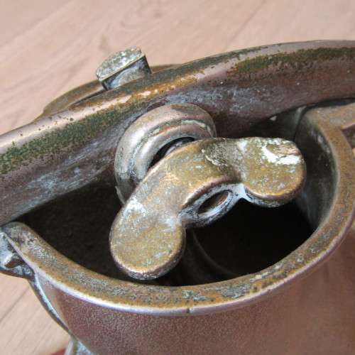 Vintage sausage press with spout