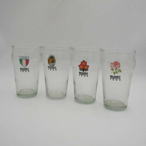 Set of 1995 Rugby World cup glasses (16) in original box